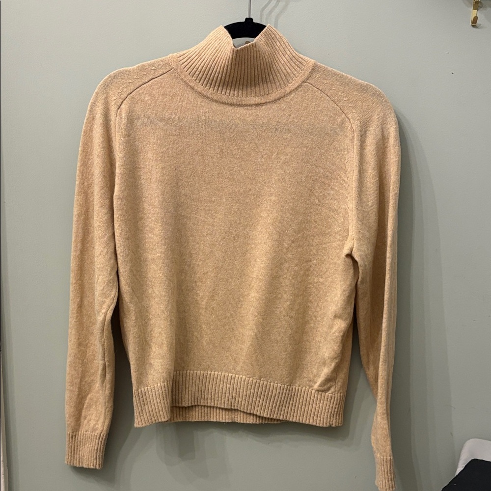 Aritzia wool cashmere blend tan sweater Babaton